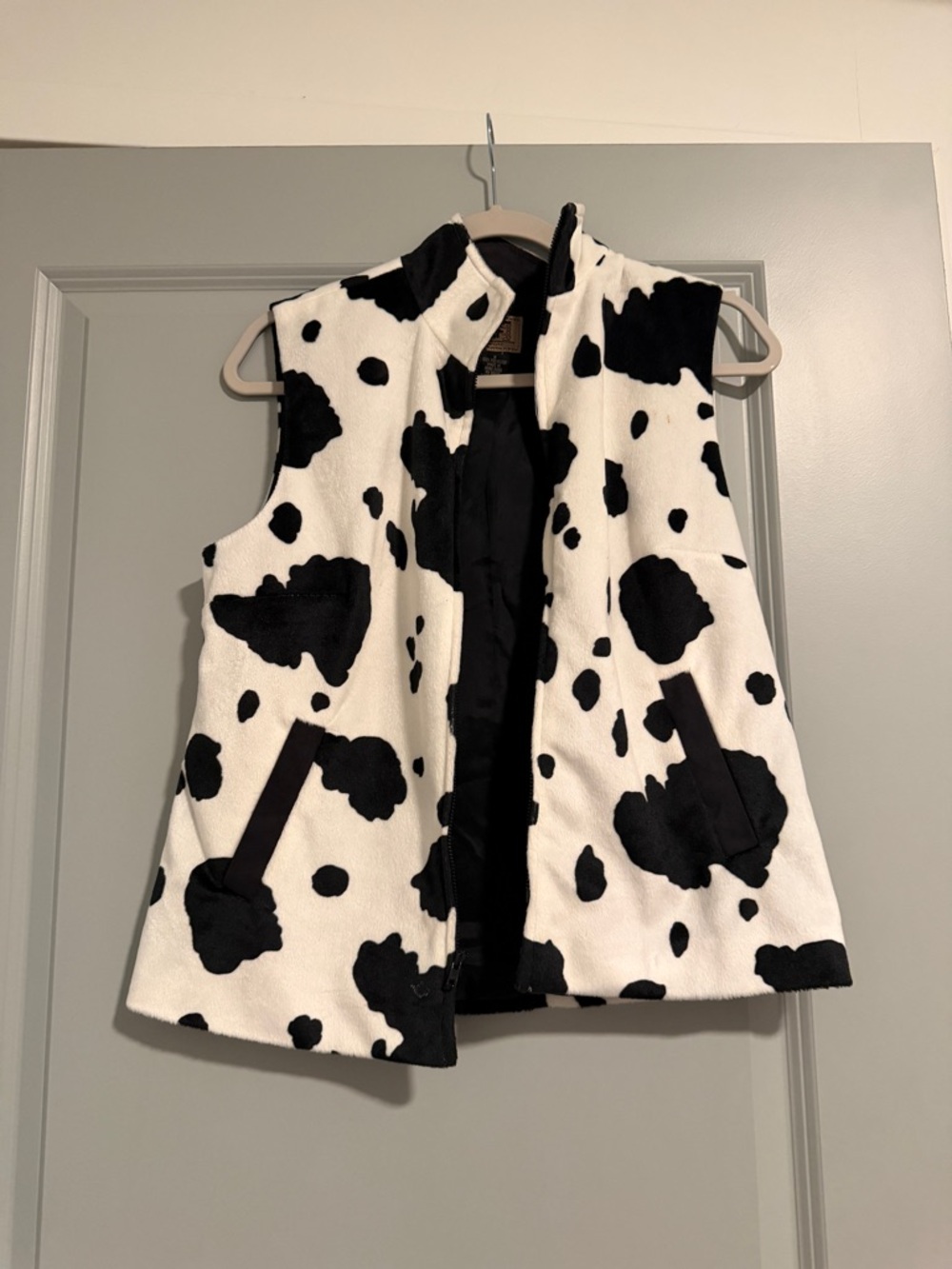 Textured Cow Print Vest